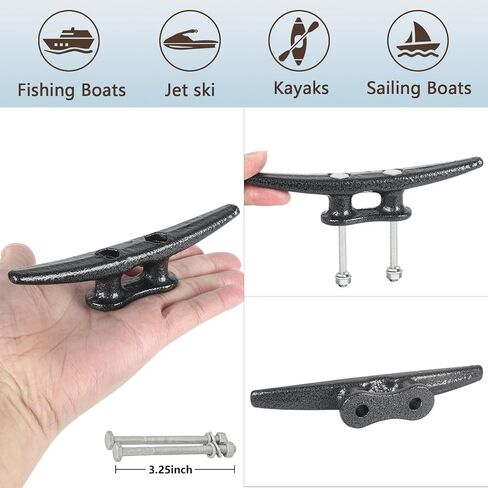 6 inch Dock Cleats Boat Cleats 4 Pack, Boat Dock Cleats Rope Cleat with Hardware Ideal for Boat, Decks, Piers for Tying up Boats,Marine Decor,Boat Ties - 3 Color in Saudi Arabia