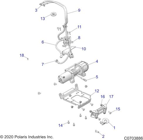 Assembly Polaris Ranger Winch ، 4.5 ، Part 2637313 ، Qty 1 in Saudi Arabia