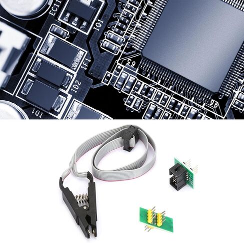 SOIC8 ، SOP8 Flash Chip IC Test Clip Programming Cable Cable ، البرمجة عبر الإنترنت ، بدون إزالة رقاقة ، مناسبة لـ 25 ، 24C ، 93C ، SOP8 ، DIP8 محول ، حفظ الوقت والعمالة in Saudi Arabia