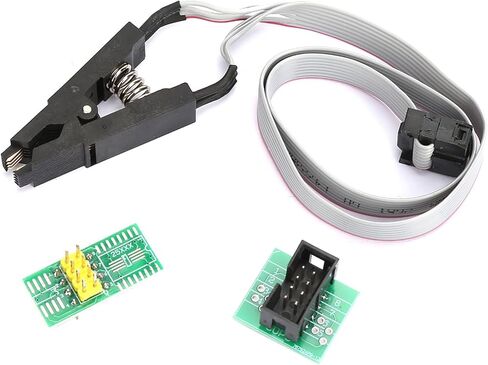 SOIC8 ، SOP8 Flash Chip IC Test Clip Programming Cable Cable ، البرمجة عبر الإنترنت ، بدون إزالة رقاقة ، مناسبة لـ 25 ، 24C ، 93C ، SOP8 ، DIP8 محول ، حفظ الوقت والعمالة in Saudi Arabia