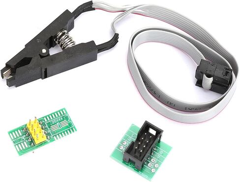 SOIC8 ، SOP8 Flash Chip IC Test Clip Programming Cable Cable ، البرمجة عبر الإنترنت ، بدون إزالة رقاقة ، مناسبة لـ 25 ، 24C ، 93C ، SOP8 ، DIP8 محول ، حفظ الوقت والعمالة in Saudi Arabia