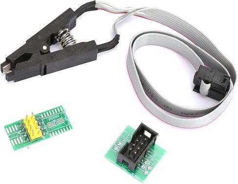 SOIC8 ، SOP8 Flash Chip IC Test Clip Programming Cable Cable ، البرمجة عبر الإنترنت ، بدون إزالة رقاقة ، مناسبة لـ 25 ، 24C ، 93C ، SOP8 ، DIP8 محول ، حفظ الوقت والعمالة in Saudi Arabia