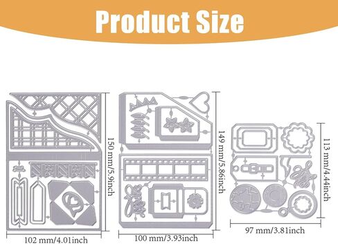 GLOBLELAND Decorative Waterfall Flap Cutting Dies for DIY Scrapbooking Metal Bookmark Pocket Cut Dies Words Happy Die Cuts for Card Making Embossing Photo Album Craft Decor in Saudi Arabia