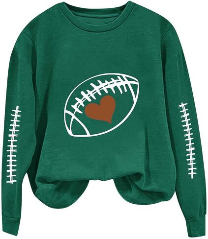 لعبة Day Sweatshirt Women Football Graphic Crewneck Sweatshirts فضفاضة غير الرسمية ذات الأكمام الطويلة القمصان القمصان 2025 in Saudi Arabia