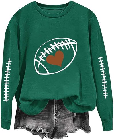 لعبة Day Sweatshirt Women Football Graphic Crewneck Sweatshirts فضفاضة غير الرسمية ذات الأكمام الطويلة القمصان القمصان 2025 in Saudi Arabia