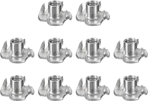 uxcell 1/4 "-20 T-nuts ، 304 من الفولاذ المقاوم للصدأ 3 من مصورات Tee Teeps ملزمة للتسلق وأعمال الخشب ، والفضة 10pcs in Saudi Arabia