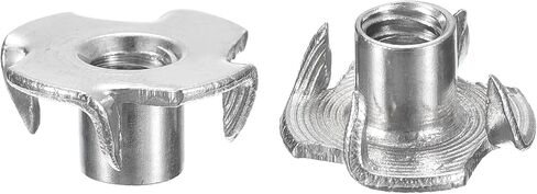 uxcell 1/4 "-20 T-nuts ، 304 من الفولاذ المقاوم للصدأ 3 من مصورات Tee Teeps ملزمة للتسلق وأعمال الخشب ، والفضة 10pcs in Saudi Arabia