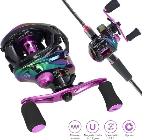 Fishing Reels, 19+1 Bearing 8kg Brake High Speed Ratio 8.1:1 Baitcasting Fishing Reel Metal Casting Fishing Wheel for Saltwater Freshwater Sea Fishing in Saudi Arabia
