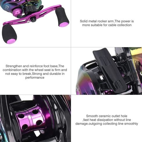 Fishing Reels, 19+1 Bearing 8kg Brake High Speed Ratio 8.1:1 Baitcasting Fishing Reel Metal Casting Fishing Wheel for Saltwater Freshwater Sea Fishing in Saudi Arabia