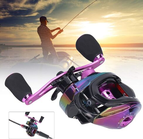 Fishing Reels, 19+1 Bearing 8kg Brake High Speed Ratio 8.1:1 Baitcasting Fishing Reel Metal Casting Fishing Wheel for Saltwater Freshwater Sea Fishing in Saudi Arabia