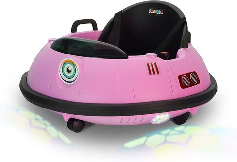 Joymor Electric Pumper Car للأطفال والأطفال الصغار ، ركوب 12 فولت على هدايا لعبة UFO للسيارة ، والسيطرة اليدوية وبعيدة ، وأضواء LED ، وسبع 360 درجة (رمادي) in Kuwait