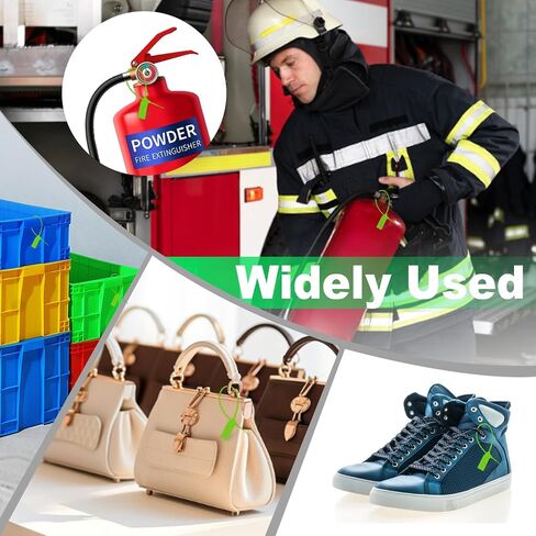 500 PCS Seals Tarning Tarning Seals Tarking Fire Fire Tags علامات أمنية مع علامات التعادل الرمز البريدي لافتات لافتات ذاتية القفل 250 مم (أخضر) in Kuwait