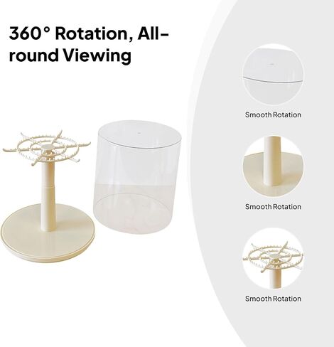 DYNWAVE Figure Display Case Rotating All Round Doll Display Stand Transparent Doll Display Box for Keychain Action Dolls Mini Toy (D Pink) in Saudi Arabia