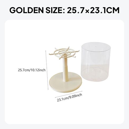 DYNWAVE Figure Display Case Rotating All Round Doll Display Stand Transparent Doll Display Box for Keychain Action Dolls Mini Toy (D Pink) in Saudi Arabia