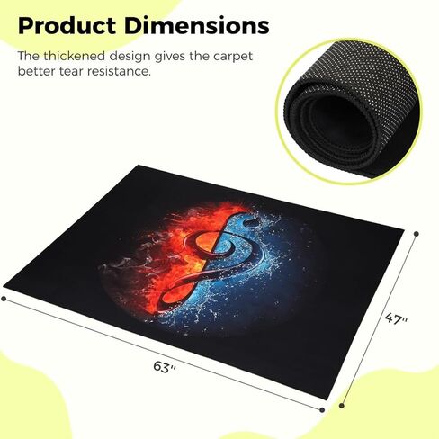 حصيرة أسطوانة كهربائية ، سجادة أسطوانة مقاومة للصوت لمجموعات طبل الجاز ، 47 × 63 ، ملحقات الأسطوانة لحماية الأرضيات وامتصاص الصوت in Kuwait