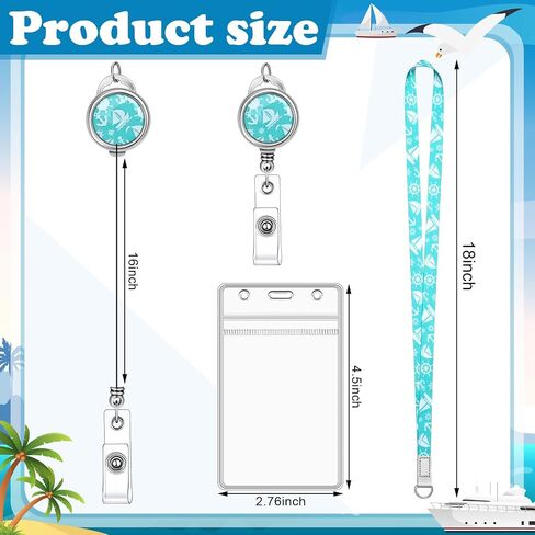 2 Pieces Cruise Lanyard for Ship Cards Detachable Lanyards with Retractable Badge Reel Waterproof ID Badge Holders 2025 Cruise Essentials Accessories in Kuwait