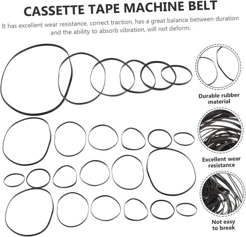 Safigle 250pcs مسجل استبدال حزام المطاط لوسماغ كاسيت امتصاص التصميم المسطح لإصلاح معدات وأجهزة الصوت in Saudi Arabia