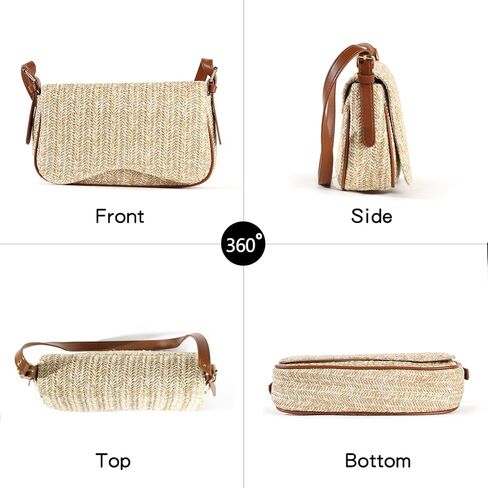 Richeart Straw Purses for Women - Summer Beach Shoulder Purse - Boho Clutch Underarm Bag in Saudi Arabia