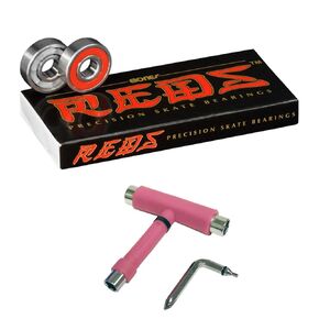 Bones Reds Bearings + Skate T-Tool + Spacers (Red) in Kuwait