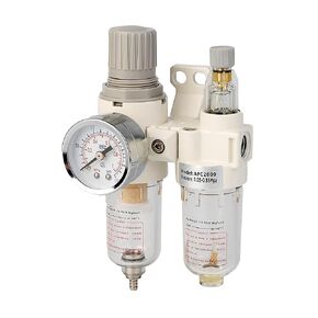 WeiTeng 1/4" NPT Compressed Air Filter Regulator Comb, 5 Micron Brass Filter, Semi-Auto Drain, Polycarbonate Bowl ，0-145 PSI Gauge,for Industrial Pneumatic Systems & Air Compressors in Saudi Arabia