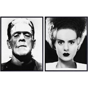 Frankenstein, Bride Poster Set - Gift for Vintage Hollywood Horror Monster Movie, Goth, Gothic Fan, Men, Teens, Kids Bedroom - 8x10 Funny Photo Photograph Wall Art Decor, Room Decorations Pictures in Saudi Arabia