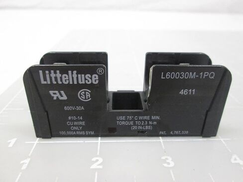 Littelfuse L60030M-1PQ 1POLE ، 30AMP ، 600VAC ، كتلة الصمامات القزم ، محطة صفيحة الضغط in Saudi Arabia