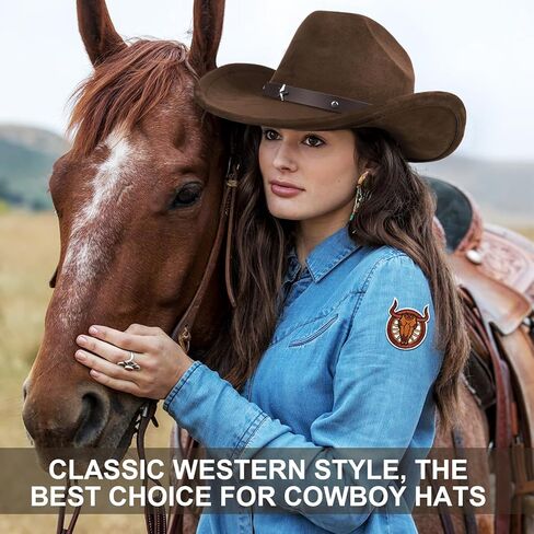 (2 عبوة) قبعات رعاة البقر الوردية للنساء والرجال مع فرق القبعات - إكسسوارات أزياء رعاة البقر الغربية في عيد الهالوين والمهرجانات والبكالوريوس وارتداء اليومية in Kuwait