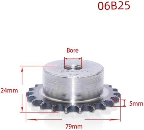 مسننة أسطوانة الأسنان ضرس 1pcs 25-28 أسنان 06b سلسلة محرك أقراص صلب الكربون سلسلة الترس 9.525 مم (28 أسنان) in Saudi Arabia