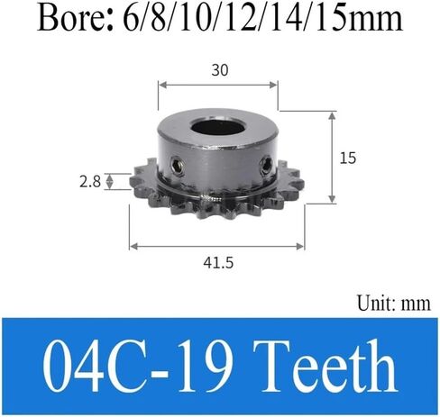 Tooth Roller Chain Sprocket 1PC 10T-23T 04C Chain Gear Motor Chain Drive Sprocket 45# Steel Bore 5/6/7/8/10/12/14/15/16mm(10 Teeth,5mm) in Saudi Arabia
