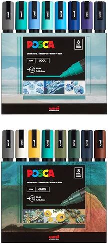 حزمة علامات posca - 24 علامات الطلاء المتوسطة: 5 م - 8 الأرض + 8 دافئ + 8 نغمات ناعمة in Saudi Arabia