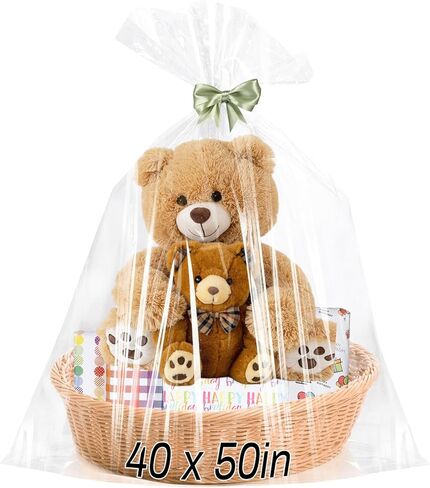 Jumbo Large Clear Cellophane Gift Bags 40x50 Inch for Large Gift Baskets in Saudi Arabia