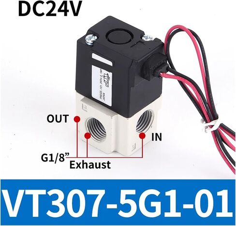 Pneumatic direct-acting solenoid valve high frequency VT307-3G/4G/5G/6G/4G1/5G1-01/02 electromagnetic two-position three-way vacuum valve(VT307-6G-01 DC12V) in Saudi Arabia