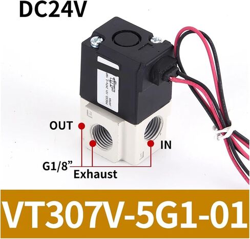 Pneumatic direct-acting solenoid valve high frequency VT307-3G/4G/5G/6G/4G1/5G1-01/02 electromagnetic two-position three-way vacuum valve(VT307-6G-01 DC12V) in Saudi Arabia