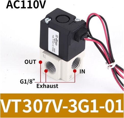 Pneumatic direct-acting solenoid valve high frequency VT307-3G/4G/5G/6G/4G1/5G1-01/02 electromagnetic two-position three-way vacuum valve(VT307-6G-01 DC12V) in Saudi Arabia