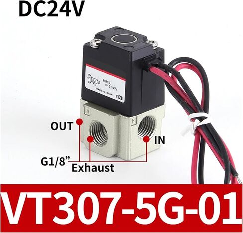 Pneumatic direct-acting solenoid valve high frequency VT307-3G/4G/5G/6G/4G1/5G1-01/02 electromagnetic two-position three-way vacuum valve(VT307-6G-01 DC12V) in Saudi Arabia