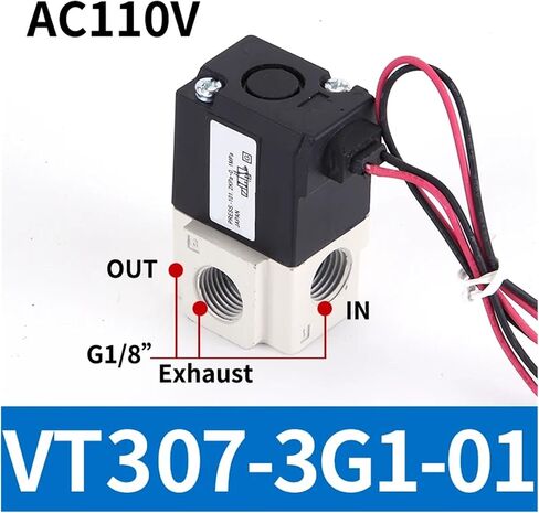 Pneumatic direct-acting solenoid valve high frequency VT307-3G/4G/5G/6G/4G1/5G1-01/02 electromagnetic two-position three-way vacuum valve(VT307-6G-01 DC12V) in Saudi Arabia