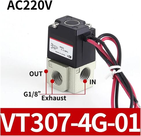 Pneumatic direct-acting solenoid valve high frequency VT307-3G/4G/5G/6G/4G1/5G1-01/02 electromagnetic two-position three-way vacuum valve(VT307-6G-01 DC12V) in Saudi Arabia