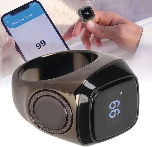 Finger Tally Counter, Portable Bluetooth Counter with 5 Digit Display, Handheld Number Click Counter, Electronic Counter with Charging Storage Case Support APP in Saudi Arabia