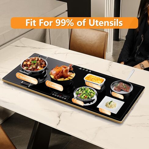 XXXL 40 "× 18" صينية الاحترار الكهربائي ، حصيرة الاحترار الغذائي مع شاشة تعمل باللمس ، و 9 من مستوى مؤقت و 24 ساعة ، الحصير الأكثر دفئًا ، تسخين السطح الكامل ، وتدفئة الطعام للحفلات ، والتجمعات in Saudi Arabia