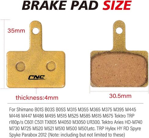 Bike Brake Pads for Shimano B01S B03S B05S M315 M355 M365 M375 M395 M445 M446 M447 M486 M495 M515 M525 M585 M615 M675 Resin/Semi-Metallic/Polymetallic in Kuwait