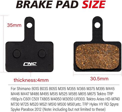 Bike Brake Pads for Shimano B01S B03S B05S M315 M355 M365 M375 M395 M445 M446 M447 M486 M495 M515 M525 M585 M615 M675 Resin/Semi-Metallic/Polymetallic in Kuwait