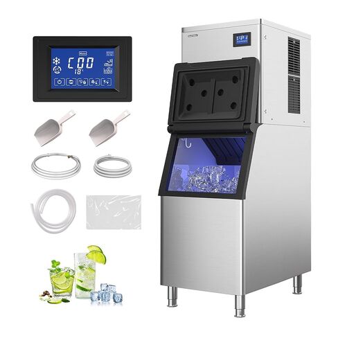 Real Relax Commercial Ice Machine 400LBS/24H, ETL Approved Industrial Ice Maker Machine with 330 LBS Storage Bin, Ice Scoop, Auto Self-Cleaning, LCD Display for Restaurant Bar Café in Saudi Arabia