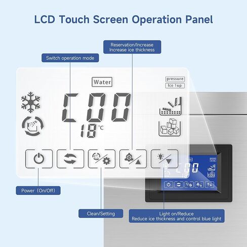 Real Relax Commercial Ice Machine 400LBS/24H, ETL Approved Industrial Ice Maker Machine with 330 LBS Storage Bin, Ice Scoop, Auto Self-Cleaning, LCD Display for Restaurant Bar Café in Saudi Arabia