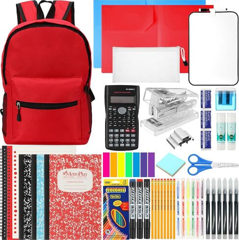 52 Pcs High School Supplies Kit with Backpack, Back to School Supplies Bag Set College Bundle Essential Stuff Bulk Stapler Notebook Calculator for Senior Student Teen Classroom(Black) in Saudi Arabia