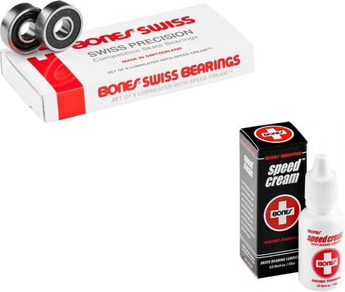 Bones Swiss Skateboard Bearings 8-Pack with Speed Cream Lubricant in Saudi Arabia