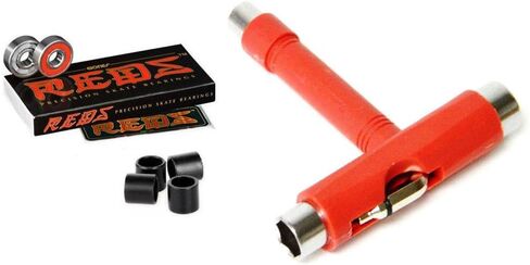 Bones Reds Bearings + Skate T-Tool + Spacers (Red) in Kuwait