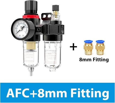 Air Source Processor Compressor AFC2000 1/4 Air Filter Oil Water Seperator Regulator Pressure Reducer Vavle Trap(AFC2000w10mm) in Kuwait