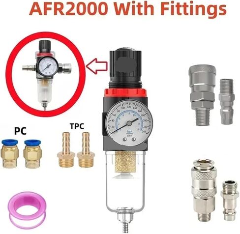 AFR2000 Pneumatic Filters for Air Compressor Moisture Separator Pressure Regulator Oil Water separators Unit(AFR2000) in Saudi Arabia