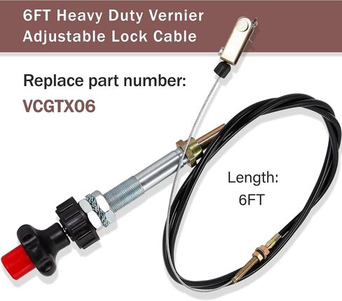 6FT Vernier Adjustable Lock Cable, Heavy Duty Vernier Locking Throttle Cable 6 FT Red Locking Adjustable Heavy Duty Vernier Control Cable Replace VCGTX06 in Saudi Arabia