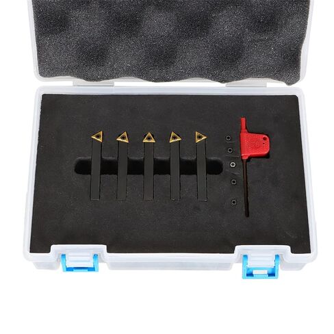 1/4 Inch Indexable Carbide Turning Tool Holder Set Lathe Turning Tools for Finishing Operations with 5 Carbide Inserts in Saudi Arabia